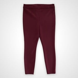 LOFT Women's Size 12 Cranberry Burgundy Faux Suede Leggings Pants 453726